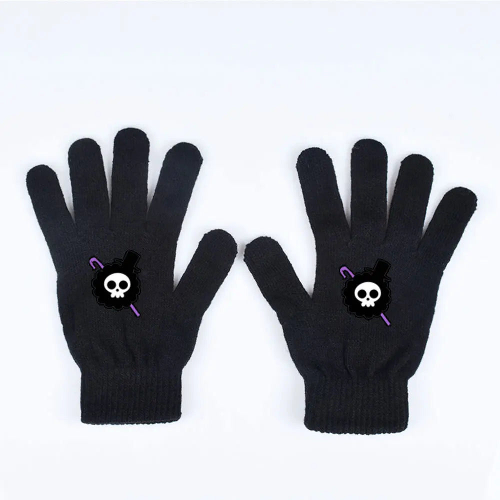 One Piece-handskar – Lila piratskalle