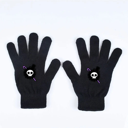 One Piece-handskar – Lila piratskalle