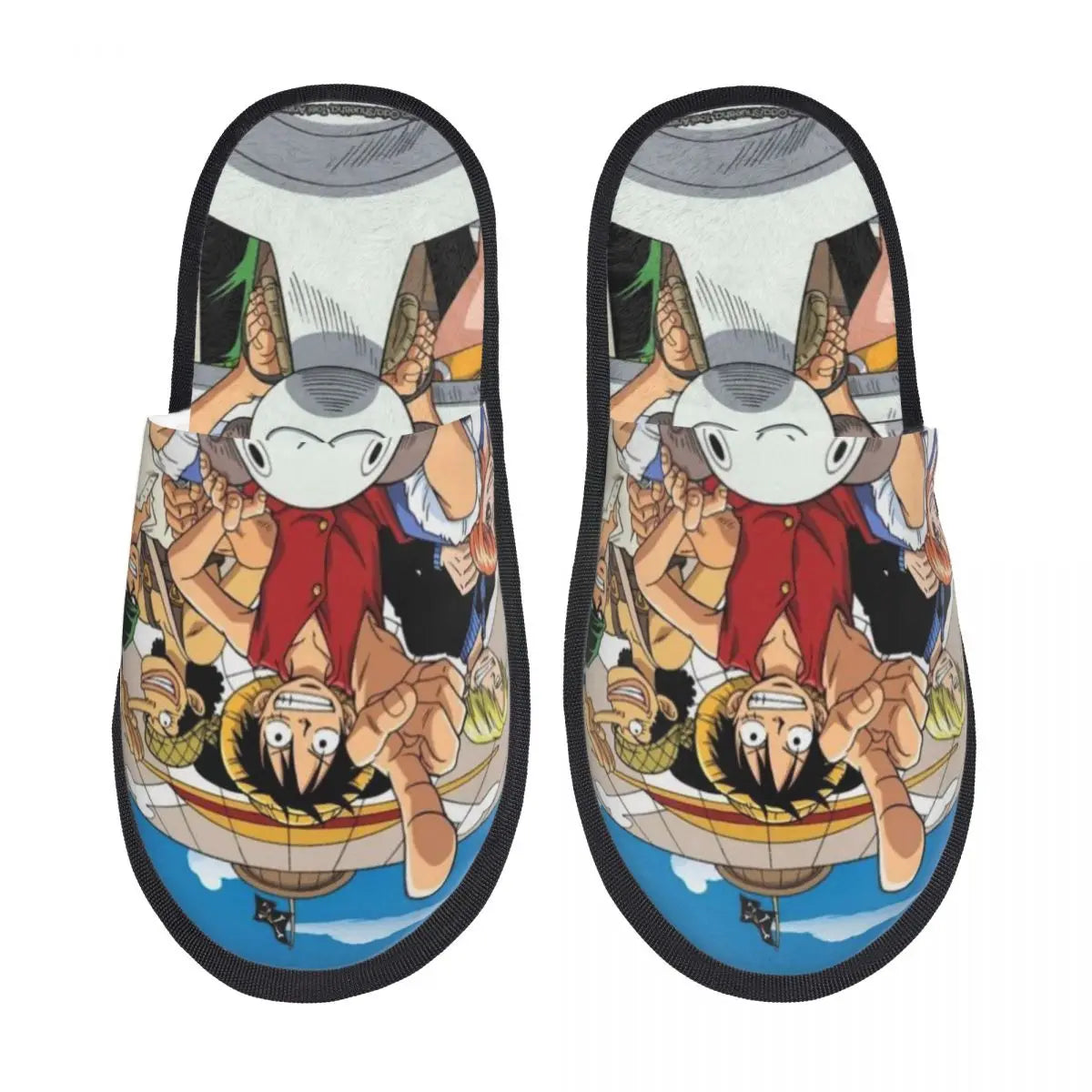 One Piece-tofflor – design med Luffy och Zoro som stridsduo