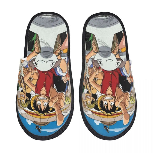 One Piece Slippers - Luffy & Zoro Combat Duo Design