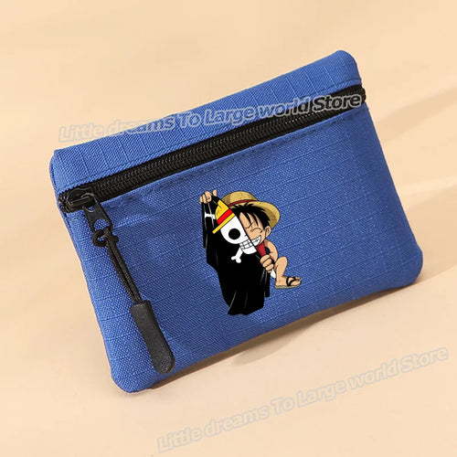One Piece Wallet – Luffy Cartoon Blue Background