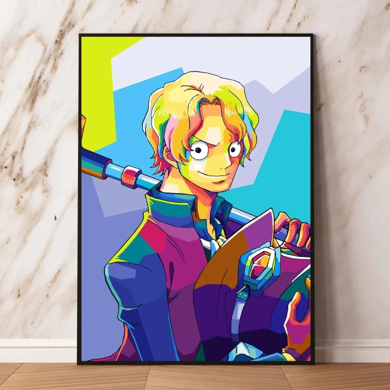 Obraz pop-art One Piece – Vinsmoke Sanji (Styl WPAP)