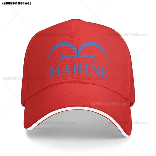 One Piece Marines Cap - Bright Red (Embroidered Logo)