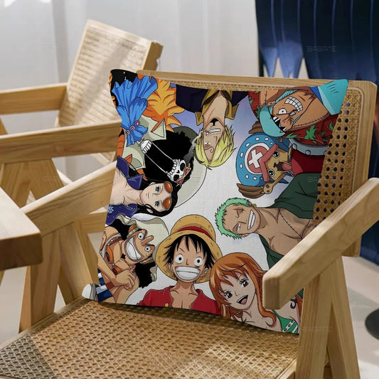 One Piece Cushion Cover - Luffy, Zoro & Sanji Trio