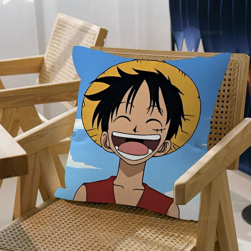 One Piece Cushion Cover - Smiling Monkey D. Luffy Portrait