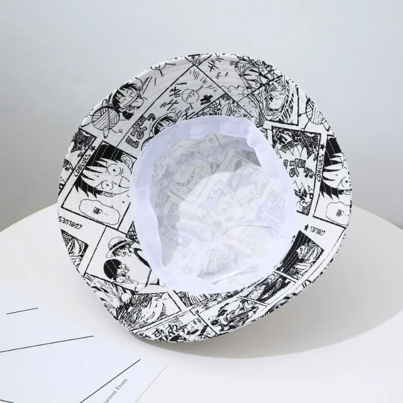 One Piece-bucket hat – Manga i svartvitt