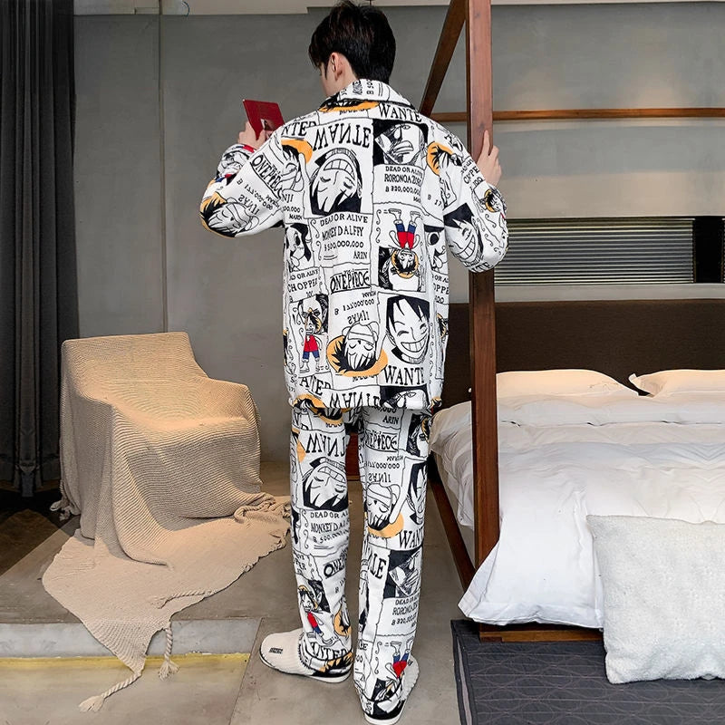 One Piece “Doodles” Pajamas - Crew Illustrations Sleepwear Set