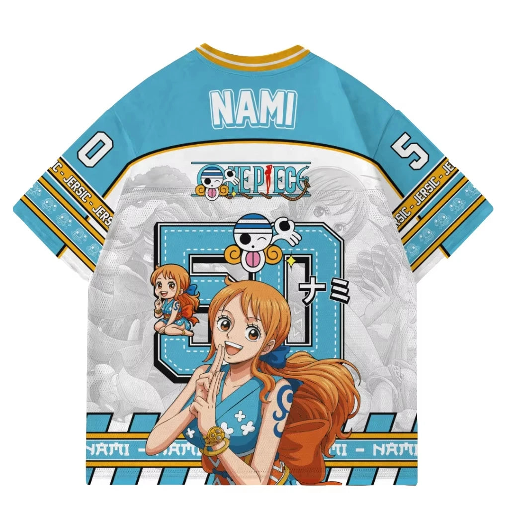 Oversized One Piece T-shirt med Nami – blå sportjersey