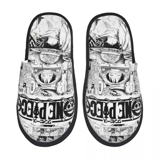 One Piece Slippers - Crew Black & White Portraits Design