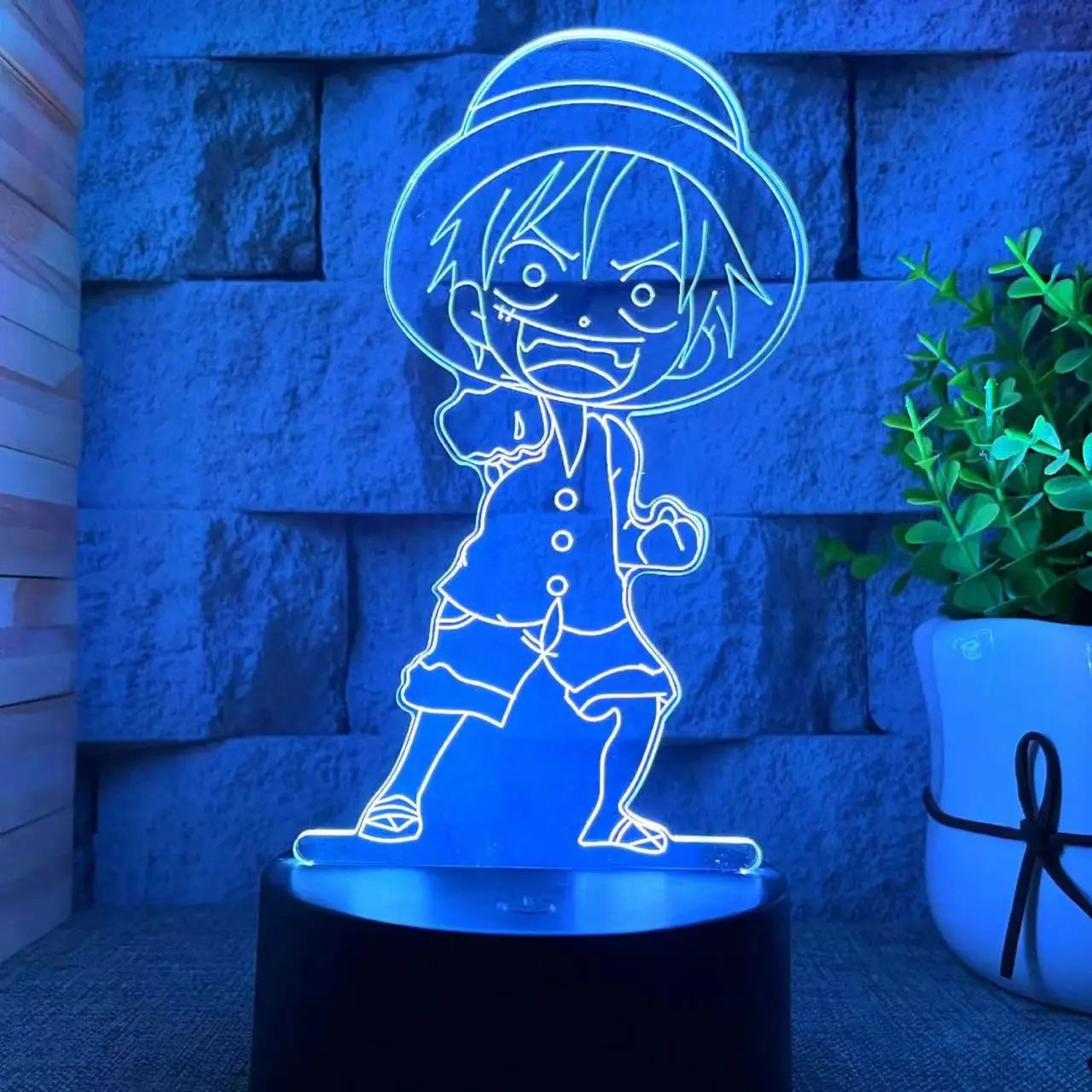 One Piece LED Night Light - Monkey D. Luffy Chibi Design (Blue)
