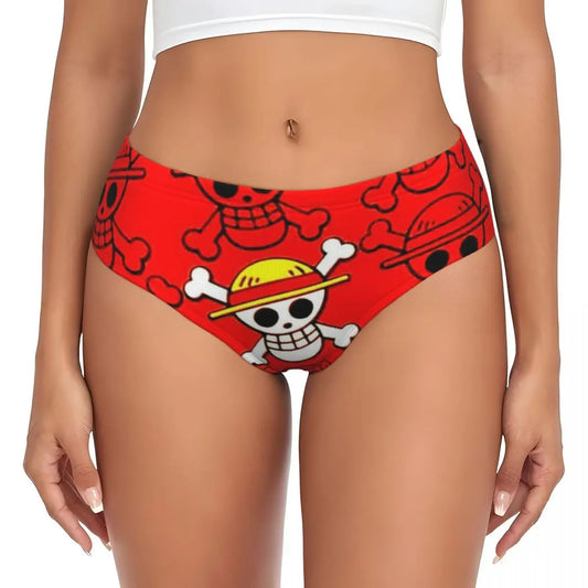 Kalsonger One Piece – Jolly Roger-motiv med Monkey D. Luffy (Röd)