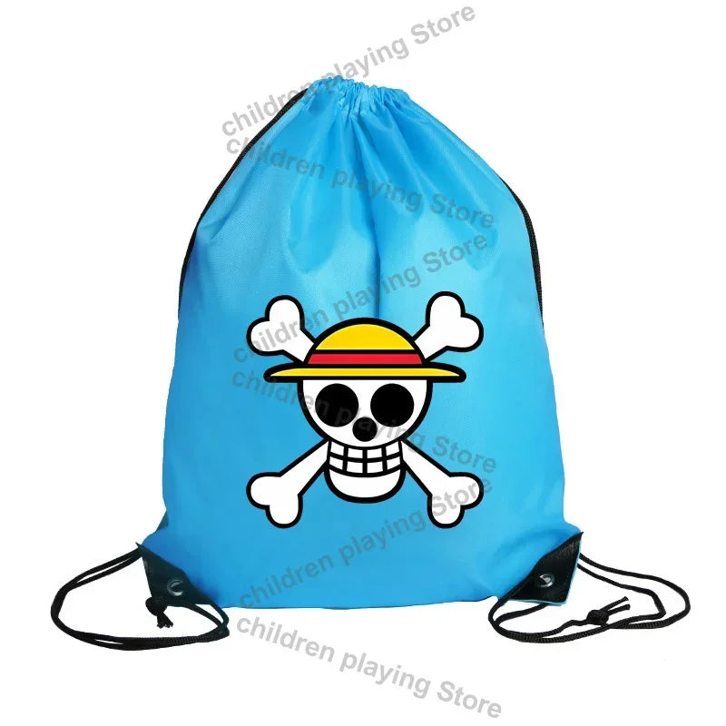 One Piece Drawstring Bag – Blue Straw Hat Pirates Emblem