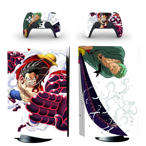 One Piece PS5 Stickers - Roronoa Zoro Calligraphy-Style Swords