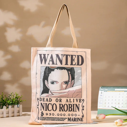 Torba typu tote One Piece – elegancki list gończy za Nico Robin