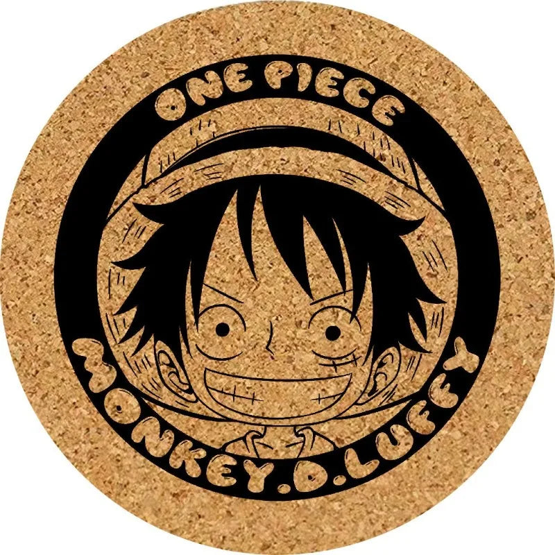 One Piece-underlägg – Wanted Luffy, korkgravyr