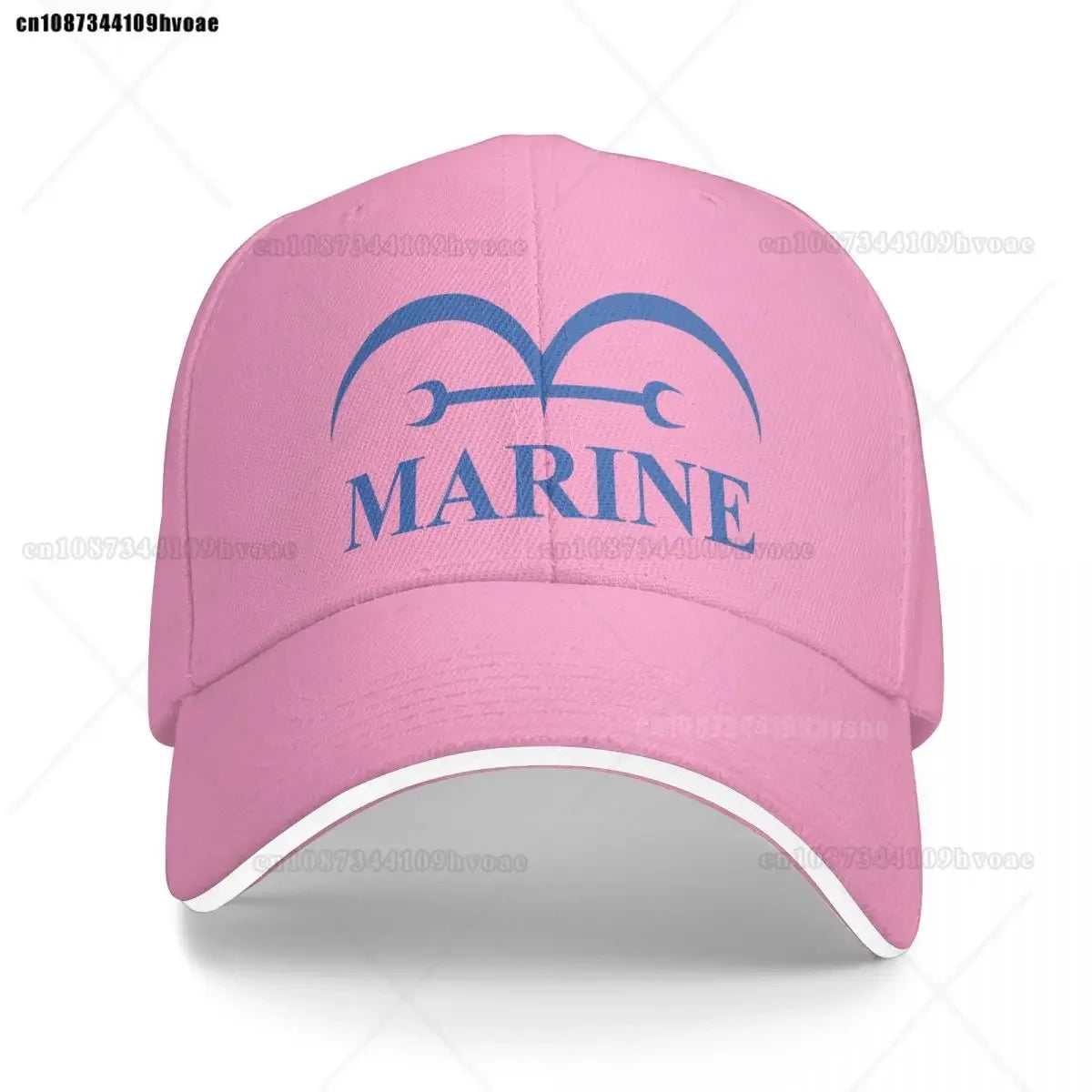 One Piece Marine-keps – pastellrosa (broderad logotyp)