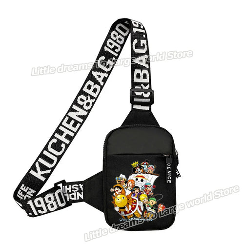 One Piece-axelväska – färgstark chibibesättning