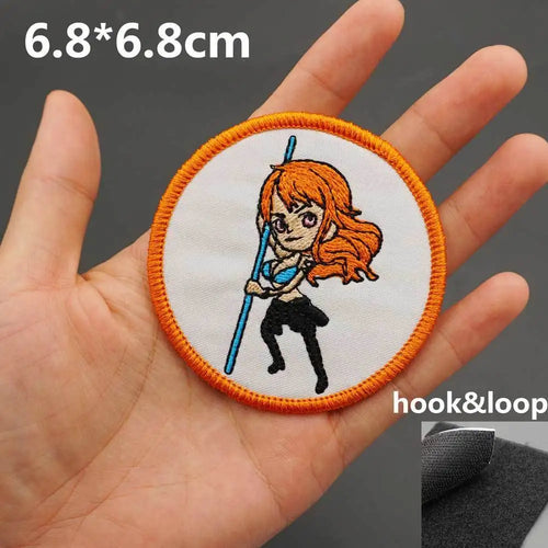 One Piece Patch - Chibi-Style Nami (Orange Circle)