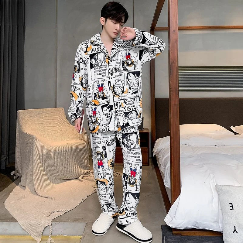 One Piece “Doodles” Pajamas - Crew Illustrations Sleepwear Set