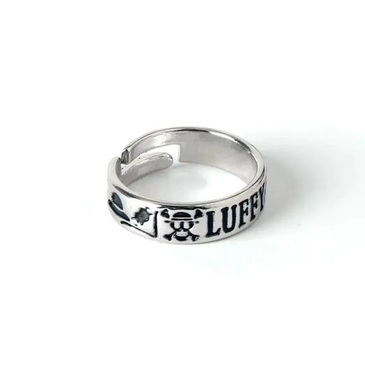 One Piece Ring – Engraved Luffy Skull Logo