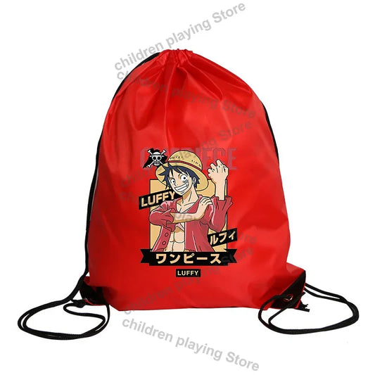 One Piece Drawstring Bag – Monkey D. Luffy Classic Red Wanted Poster