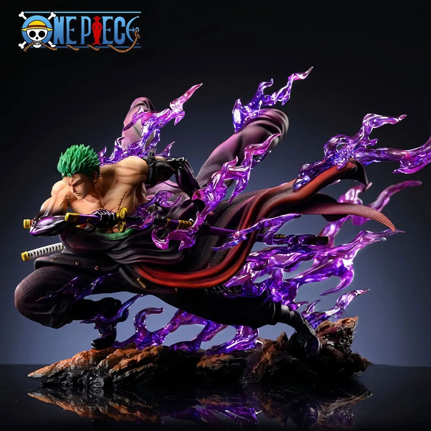 One Piece-figur – Roronoa Zoro med specialattack (lila effekter)