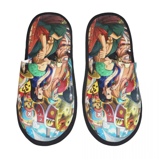 One Piece Slippers - Luffy & Crew Manga Style Design