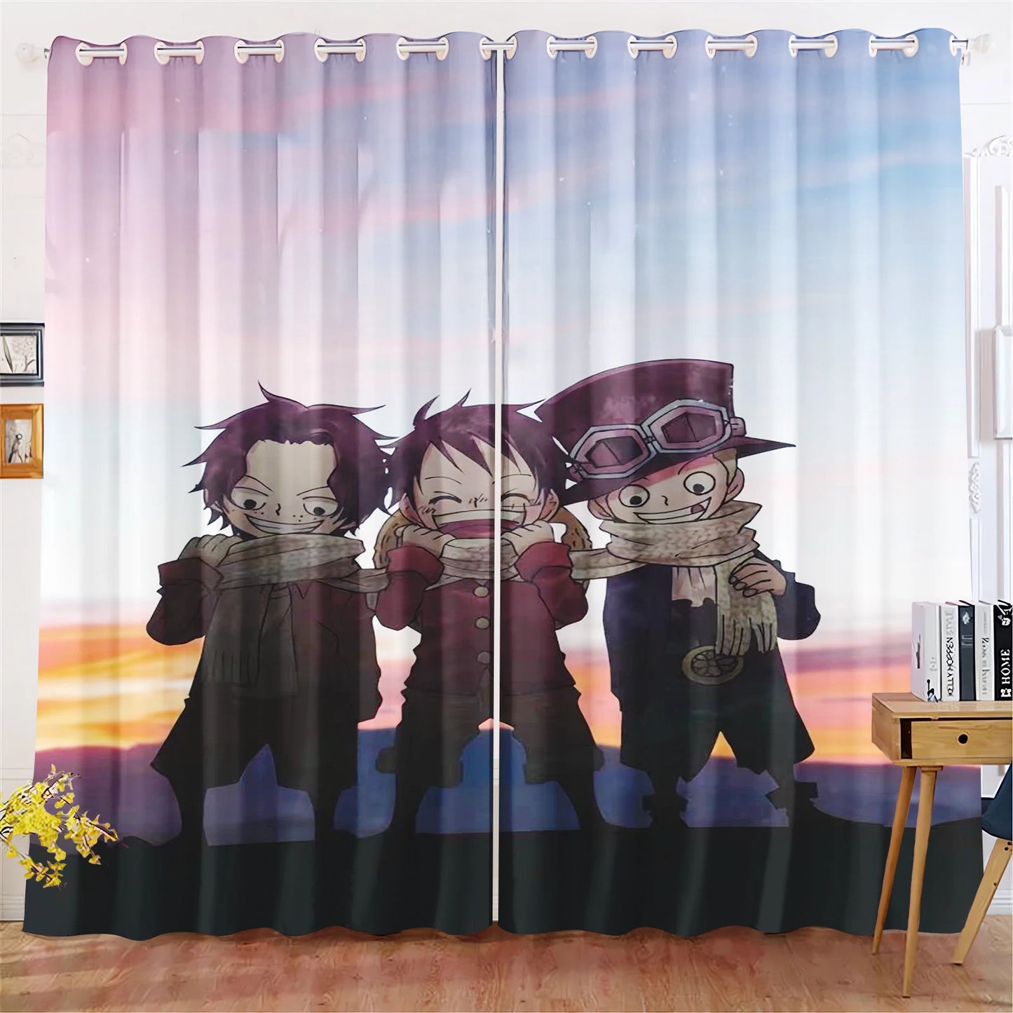 Zasłona prysznicowa One Piece – trzej dorośli bracia (pionowy wzór)