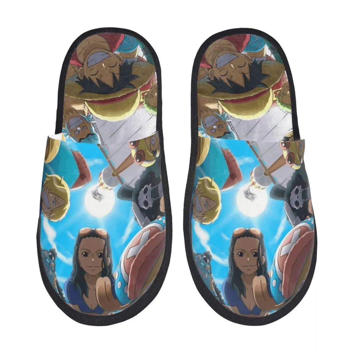 One Piece Slippers - Brook & Group Design (Blue Background)
