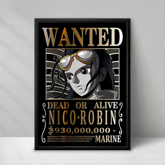 One Piece Wanted-affisch – Nico Robin (Vintage-stil)