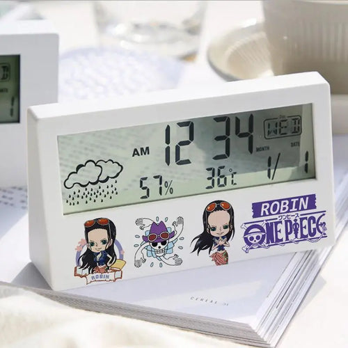 One Piece Digital Alarm Clock - Robin, Chopper & Brook (White)