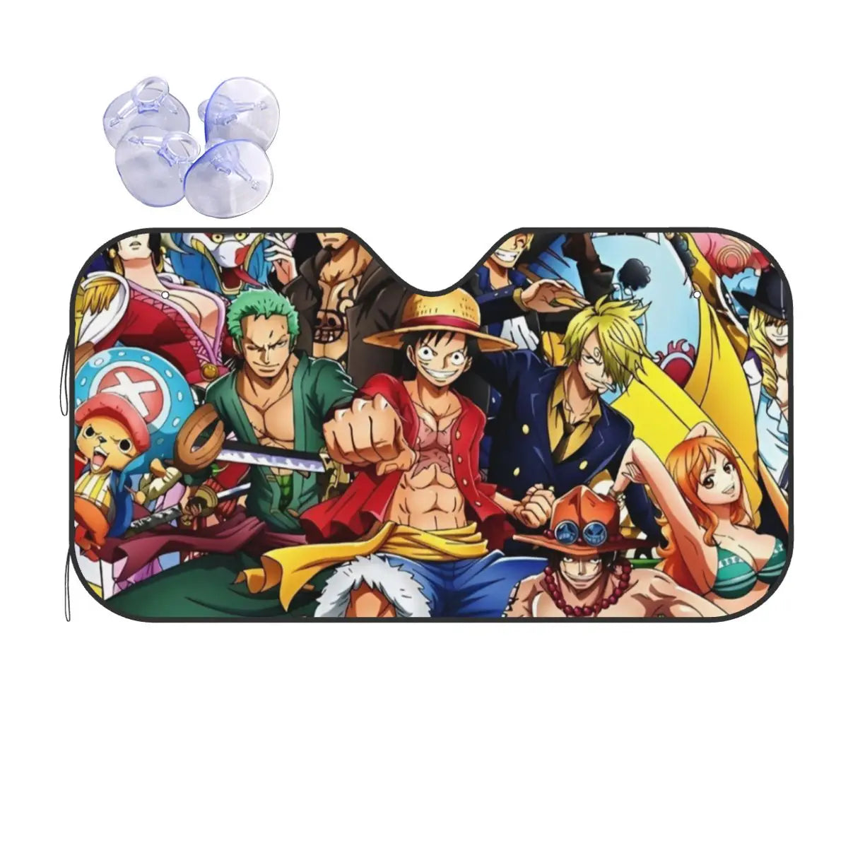 One Piece Front Windshield Sunshade - Classic Crew Faces Collage