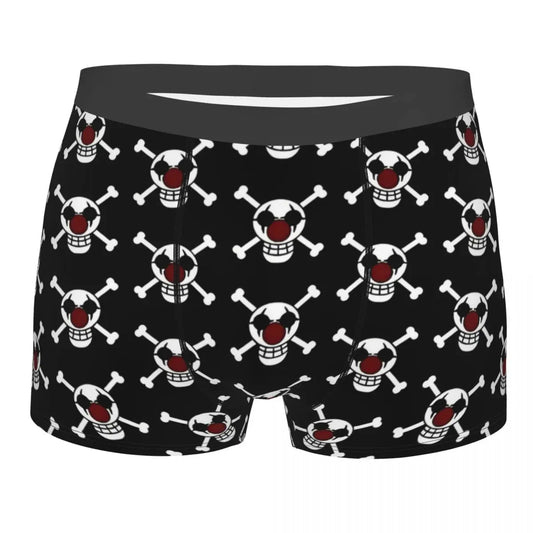 One Piece-boxershorts – upprepat Jolly Roger-mönster (svart)