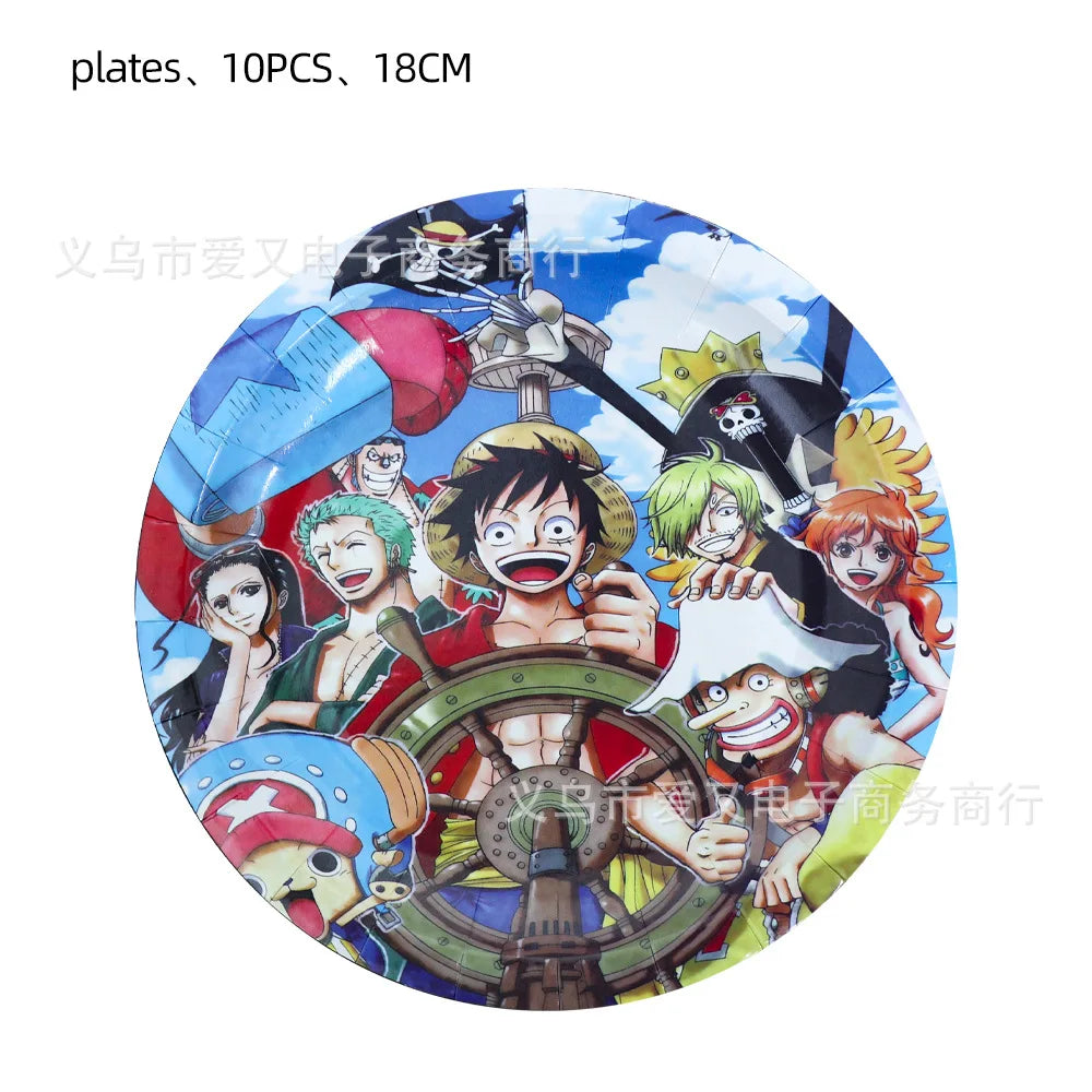 One Piece Paper Plates - Mugiwara Crew Design (Pack of 10)