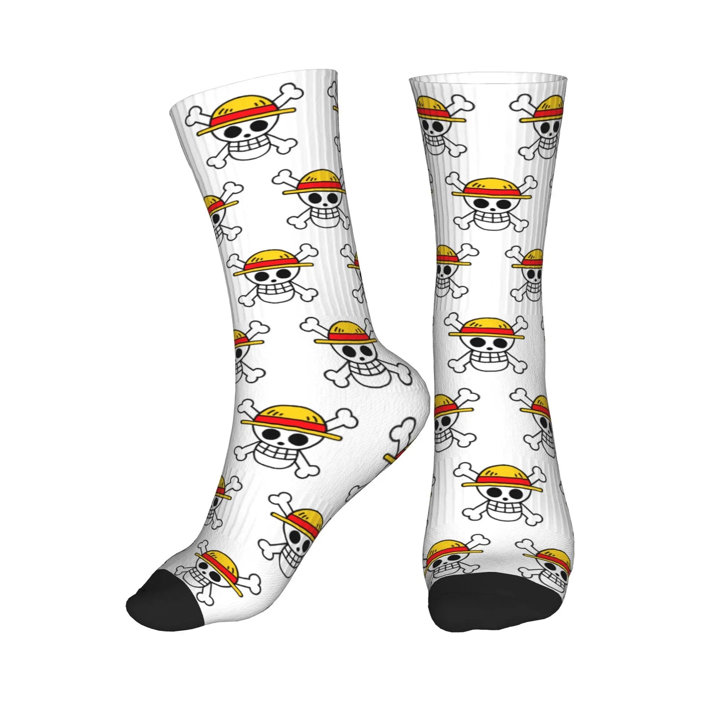 One Piece Socks - White Skull Pattern