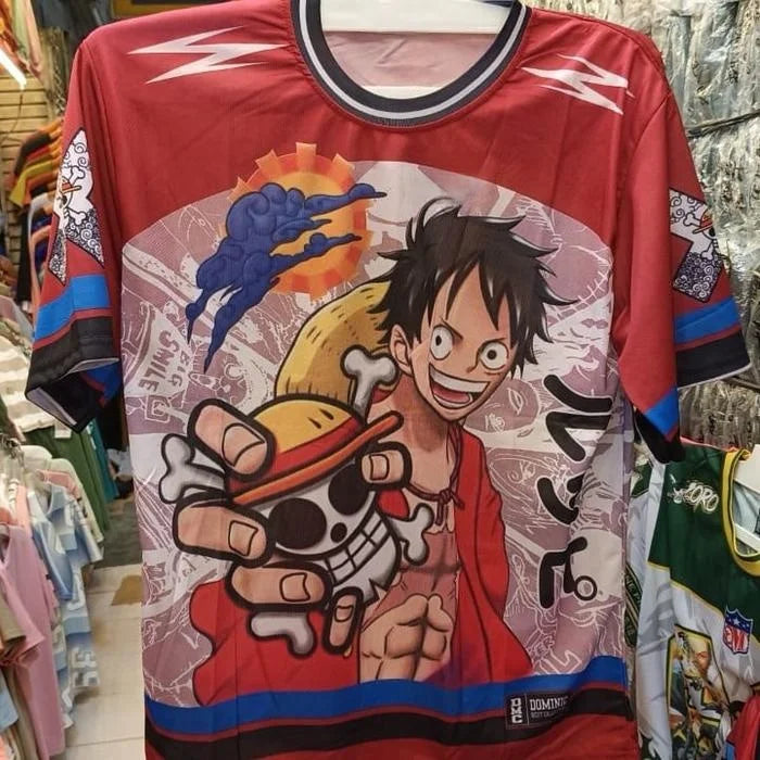 One Piece Luffy Football T-Shirt - Luffy Illustration (Multicolored)