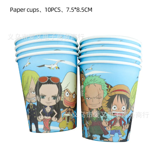 10 One Piece Paper Cups - Mugiwara Party Tableware Pack