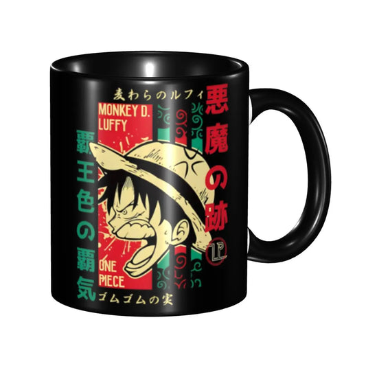 One Piece Mug - Wanted Luffy & Calligraphy