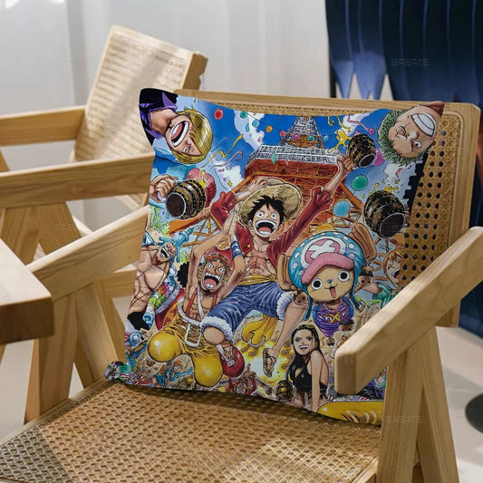 One Piece kuddfodral – Mugiwara-grupp i mangastil