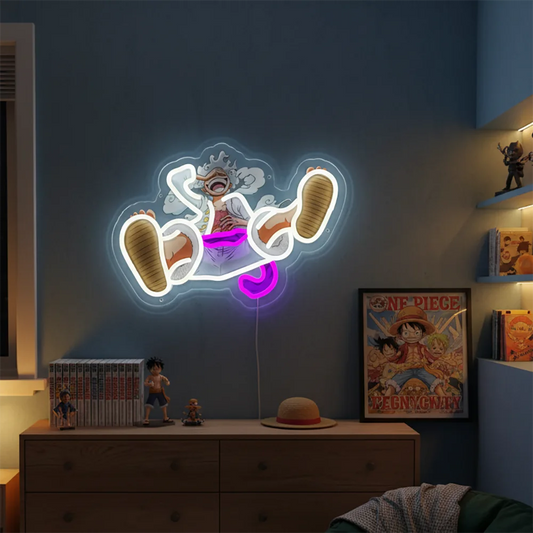 One Piece Neon Lamp - Luffy Gear 5 Nika Liberation