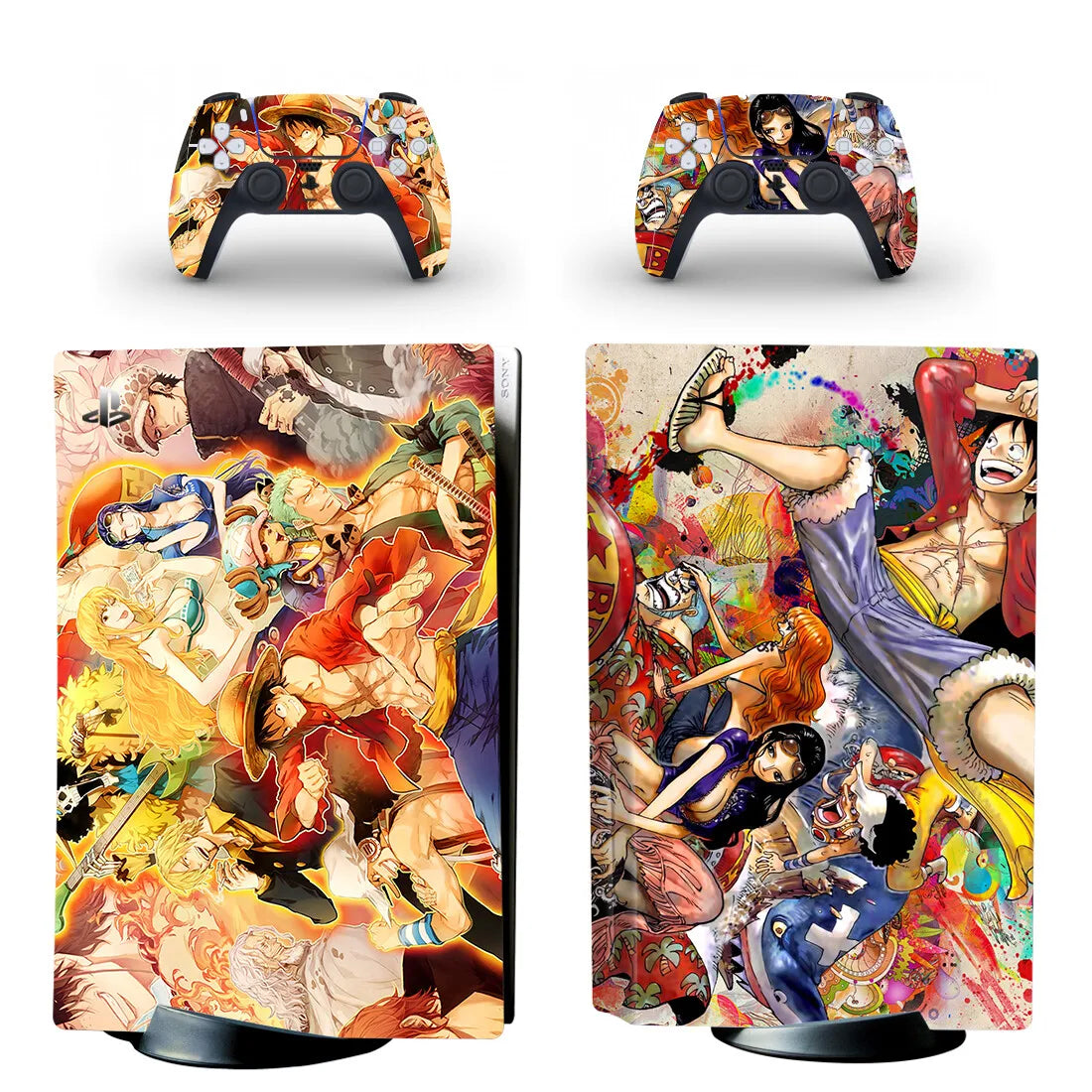 One Piece-PS5-klistermärken – Stråhattsbesättningen i färg