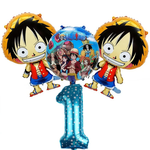 One Piece Balloon Kit - 1st Birthday Decorations (Blue Number)