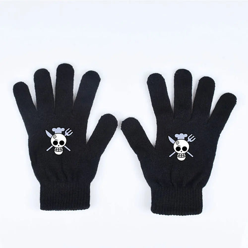 One Piece-handskar – Minimalistisk vit piratskalle