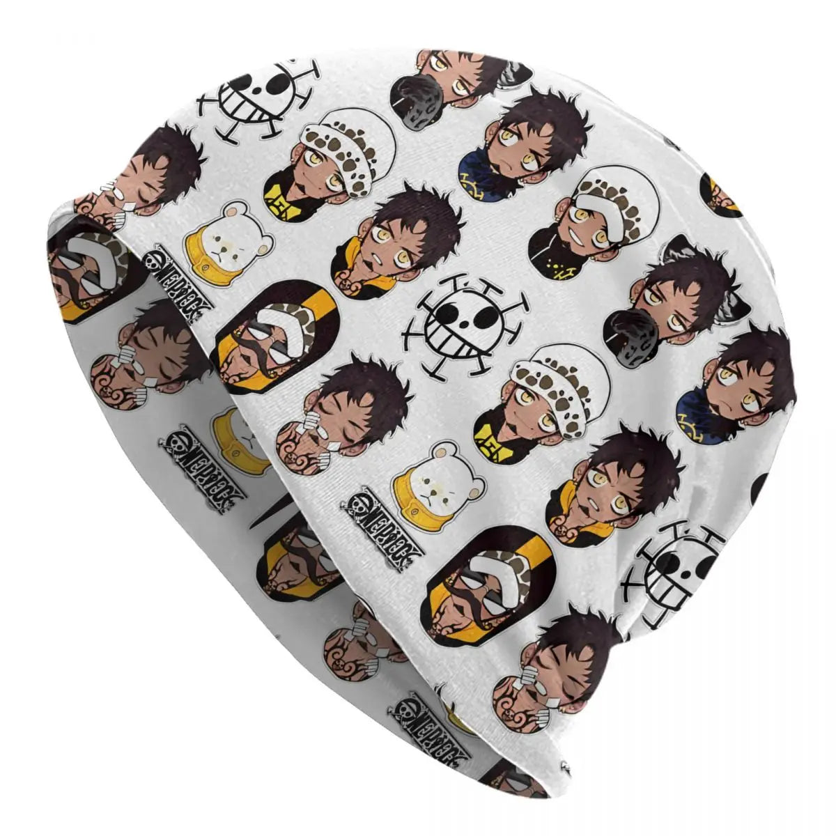 One Piece Beanie - Head Pattern White