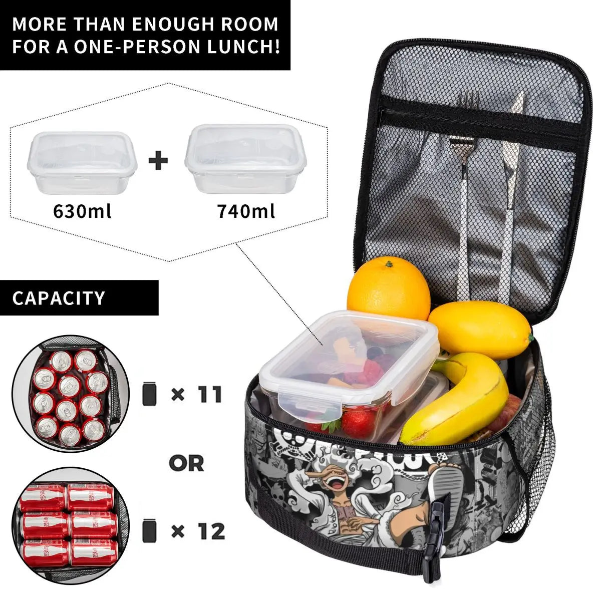 One Piece Insulated Bag – Monkey D. Luffy Iconic Smile