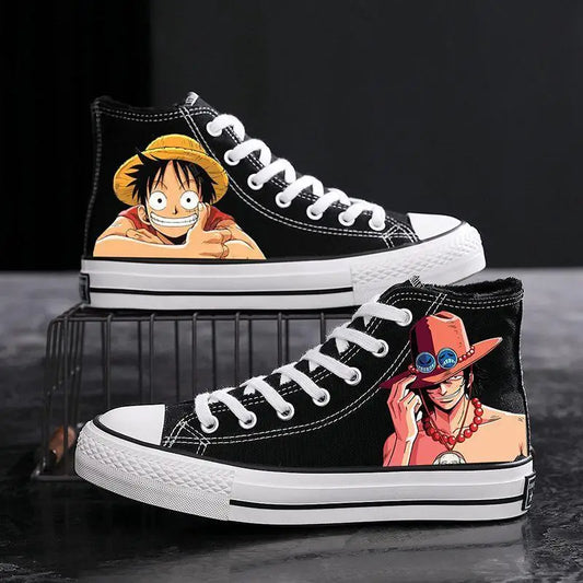 One Piece-sneakers – Ace svart