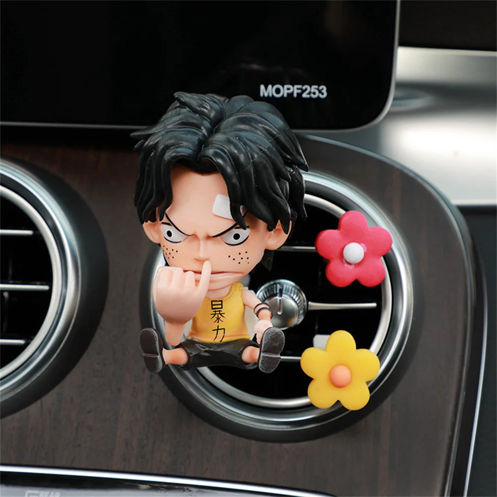 One Piece-biltillbehör – Portgas D. Ace-figur för ventilationsgaller