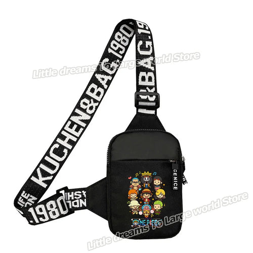 One Piece Shoulder Bag – Black Chibi Straw Hat Crew