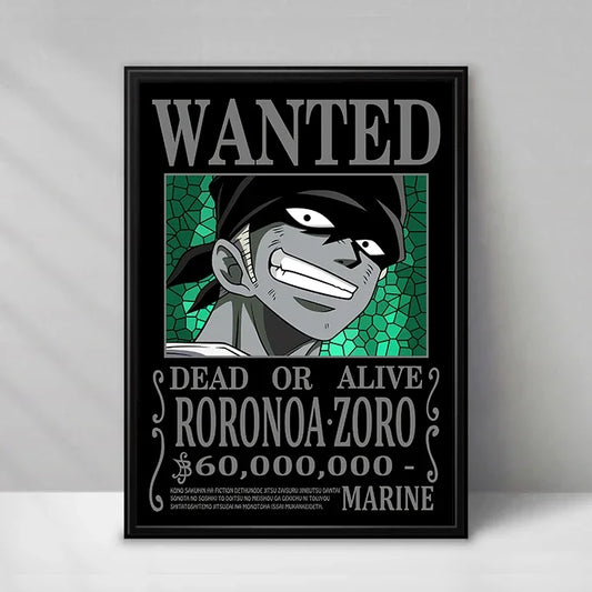 One Piece Wanted-affisch – Roronoa Zoro (piratjägaren)