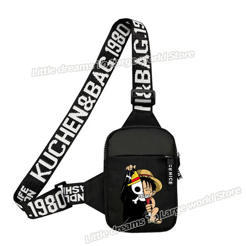 One Piece-axelväska – Monkey D. Luffy minimalistiskt porträtt